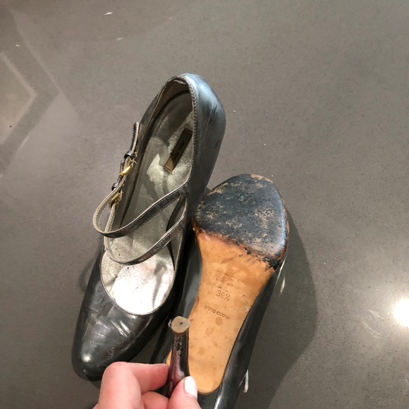 Miu Miu Silver double mary jane heel - Picture 5 of 6